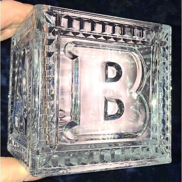 Teleflora Accents 24 Leaded Crystal Glass Baby Block Cube Planter